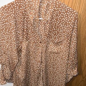 Maurices Tan Floral Blouse